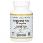 California Gold Nutrition Hyaluronic Acid Complex with L-Proline, French Grape Seed and French Maritime Pine Bark Extract, Veggie Capsules