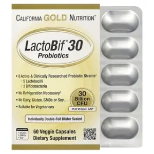 California Gold Nutrition LactoBif® 30 Probiotics, 30 Billion CFU, Veggie Capsules