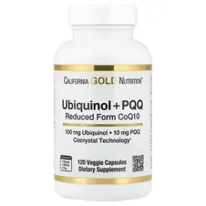 California Gold Nutrition Ubiquinol Reduced Form CoQ10 + PQQ, Veggie Capsules