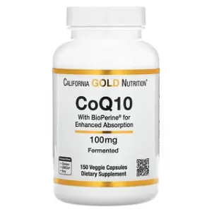 California Gold Nutrition CoQ10, Ubiquinone USP with Bioperine® Black Pepper Extract, Enhanced Bioavailability, 100 mg, Veggie Capsules