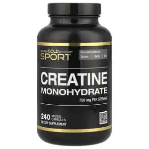 California Gold Nutrition Sport, Pure Creatine Monohydrate, 750 mg, Veggie Capsules