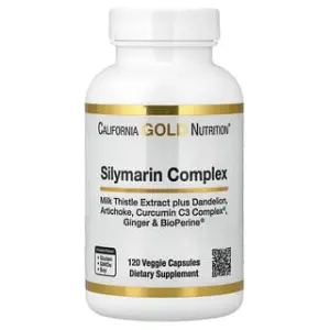 California Gold Nutrition Silymarin Complex, Milk Thistle Extract Plus Dandelion, Artichoke, Curcumin C3 Complex®, Ginger, and BioPerine®, Veggie Capsules