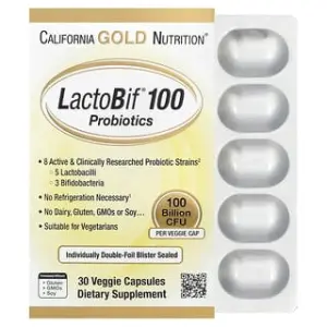 California Gold Nutrition LactoBif® 100 Probiotics, 100 Billion CFU, Veggie Capsules