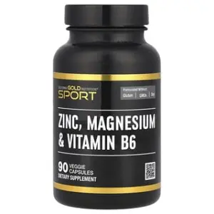 California Gold Nutrition Sport, Zinc, Magnesium, & Vitamin B6, Veggie Capsules