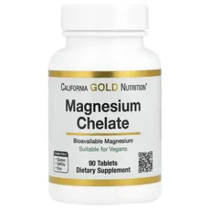 California Gold Nutrition Magnesium Chelate with Calcium, Tablets