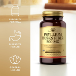Solgar Psyllium Husks Fiber 500 mg Vegetable Capsules
