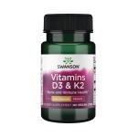 Swanson Vitamins D3 & K2 Bone & Immune Health